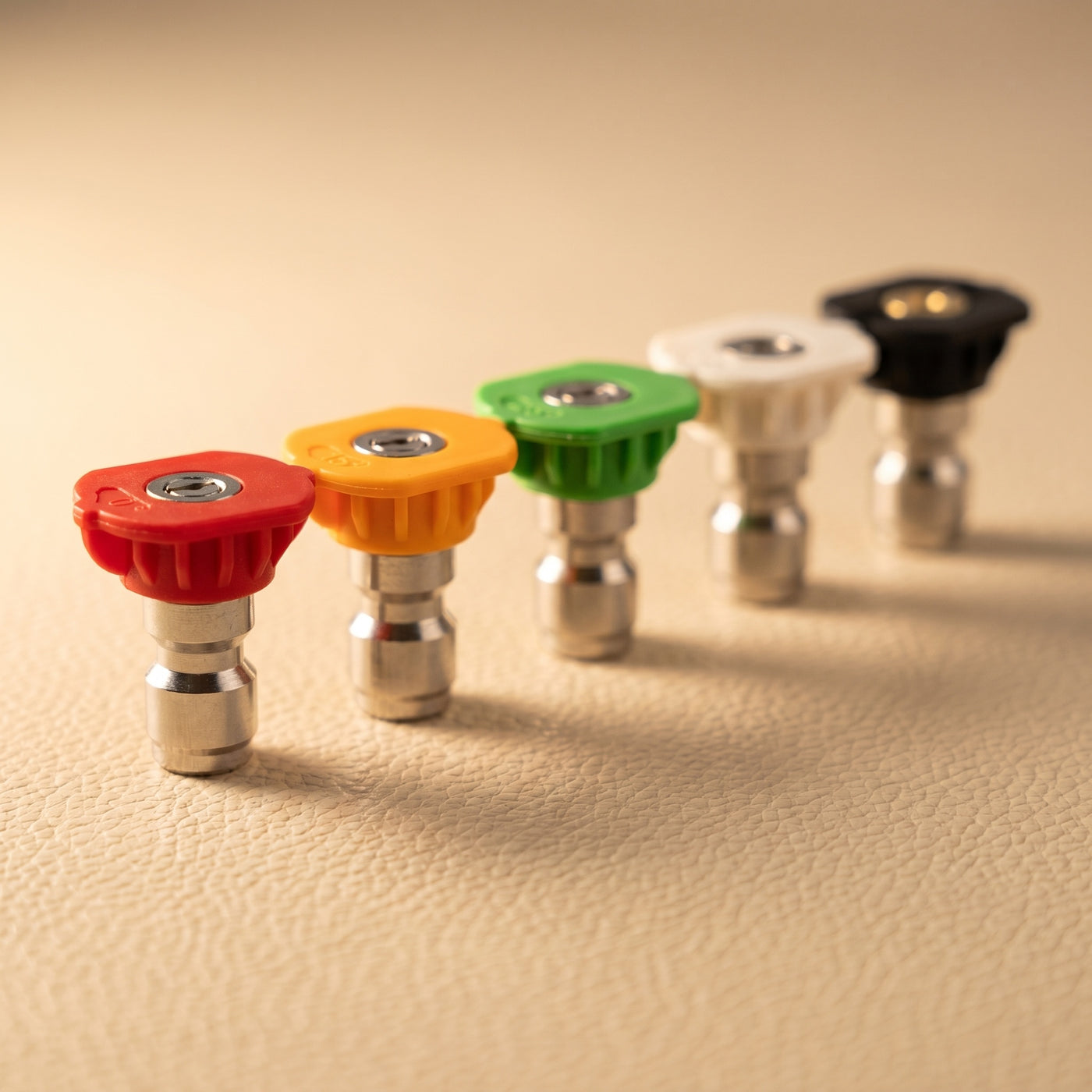 DRIVORA Pro Kit Black — 5 colored spray nozzle tips macro row